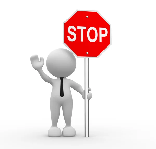 Persona con segnale di stop — Foto Stock