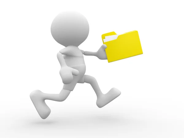 Person running with folder — Stock Photo, Image