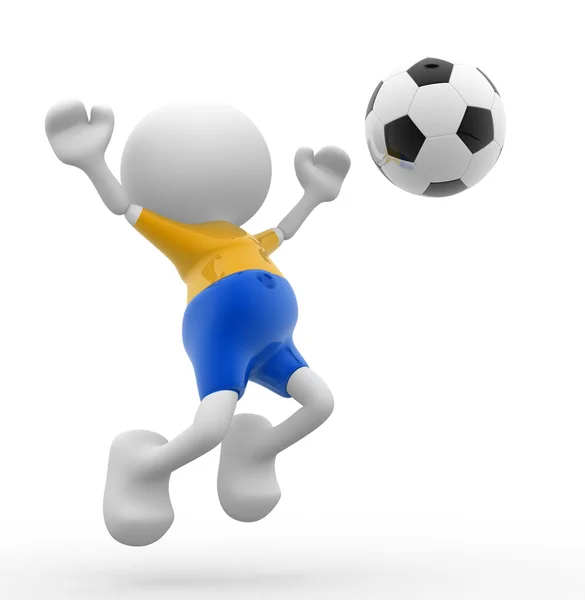 Football player and ball — Stock Photo, Image