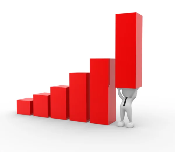 Person holding up bar graph — Stock Photo, Image