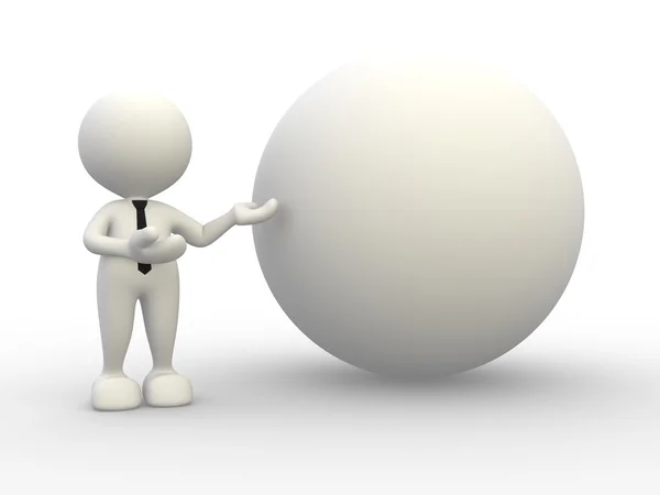 Person with white sphere — Stock Photo, Image