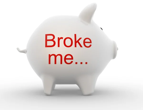 Piggy bank met brak me inscriptie — Stockfoto