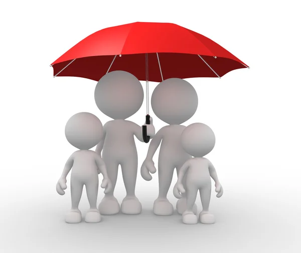 Family under umbrella — Stock Photo, Image