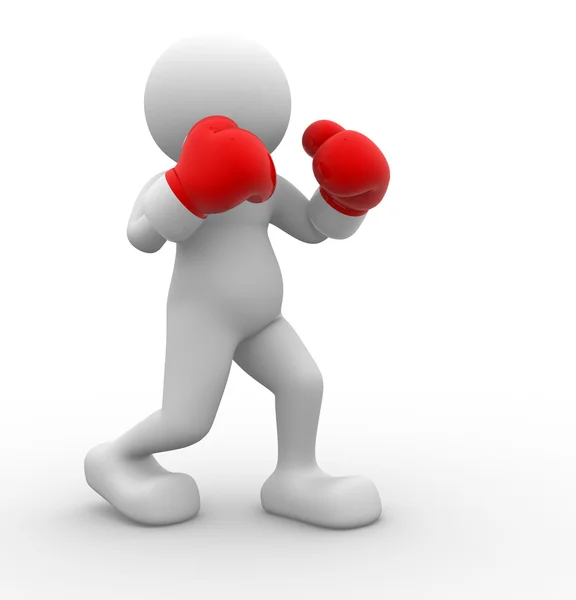 Person with boxing gloves — Stock Photo, Image