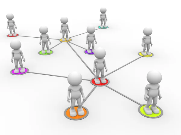Men arranged in network — Stock Photo, Image