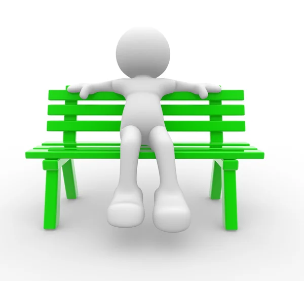 Mężczyzna siedzący na ławce — Zdjęcie stockowe