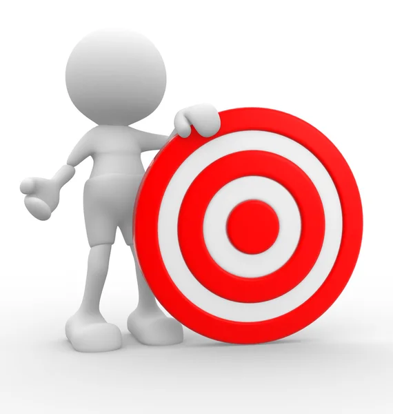 Person with round target — Stock Photo, Image