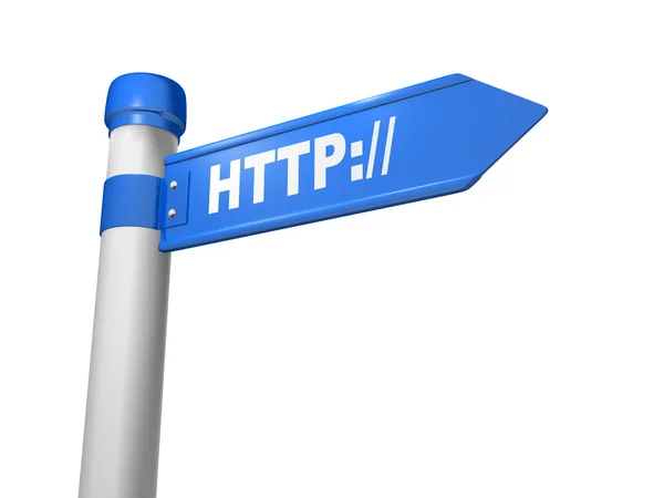 Sinal de estrada com assinatura HTTP — Fotografia de Stock