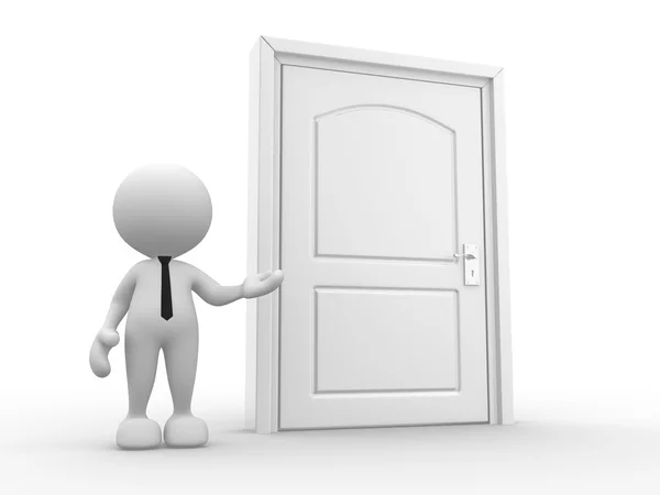 Person and closed door — Stock Photo, Image