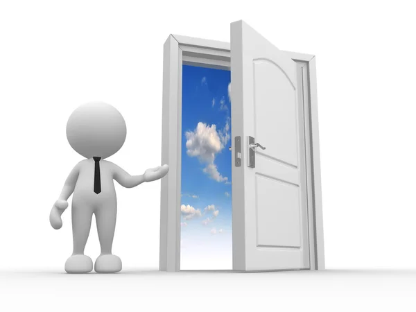 Person and open door — Stock Photo, Image