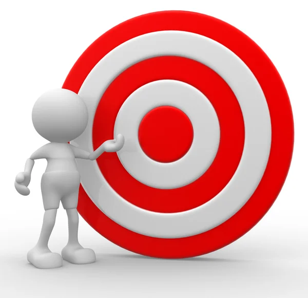 Person with round target — Stock Photo, Image