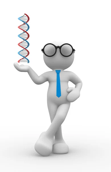 Person with DNA structure — Stock Photo, Image