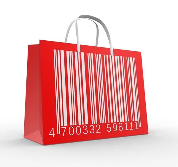 Bolsa de compras y código de barras — Foto de Stock