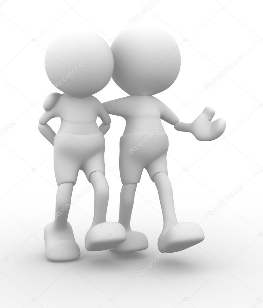 Amigos caminando juntos — Foto de stock © orlaimagen #60639065, image size:874x1023