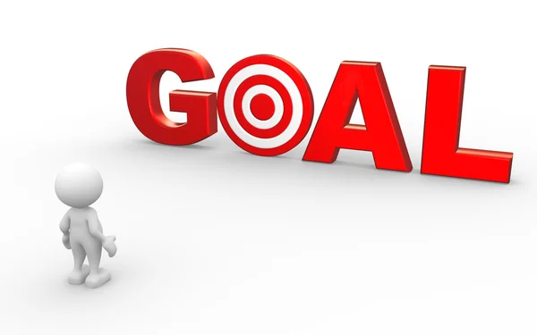 Person with word Goal as target — Stock Photo, Image