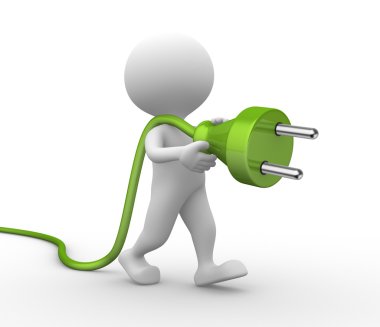 Elektrik taşıyan kişi ellerinde takın