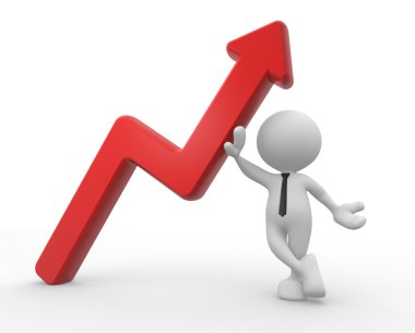 Ok yukarı iterek adam