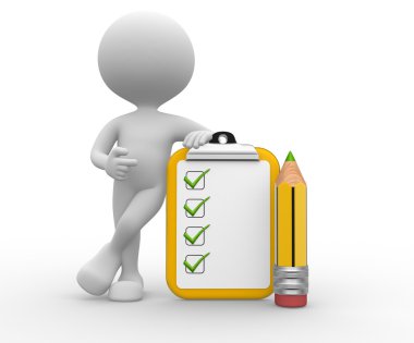 3D adam Pano ve denetim listesi.