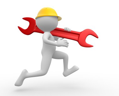 bir anahtar ile 3D adam.