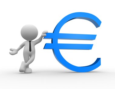 Adam bir euro simgesi eğilerek