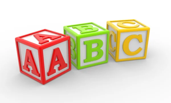 Alfabeto 3D cubos ABC — Fotografia de Stock