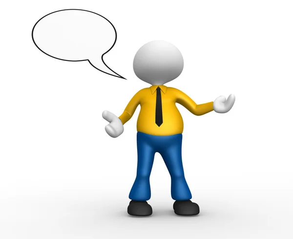 Person with empty speech bubble — Stock Photo, Image