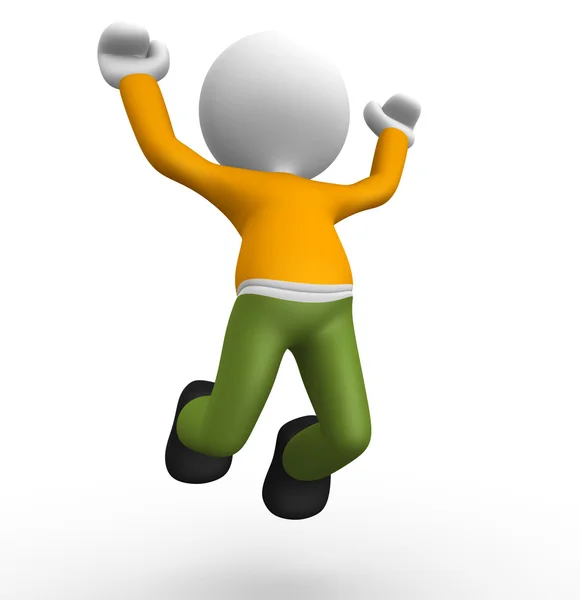 Person happy jump in air — Stock Photo, Image