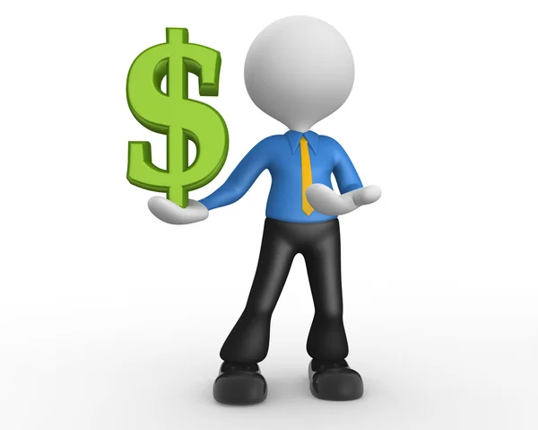 Person with dollar sign — Stock Photo, Image