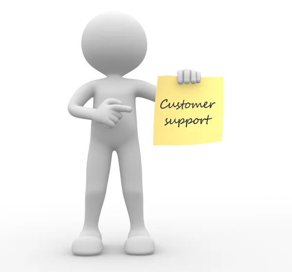 3D-man met een papier Customer support — Stockfoto