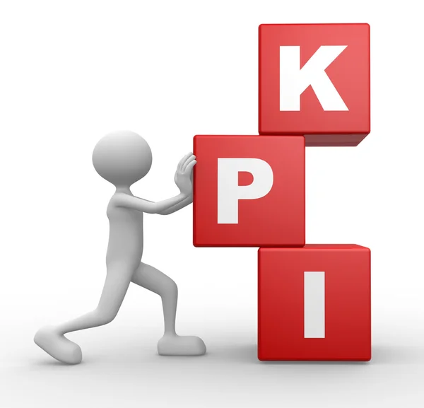 Cubes and KPI ( key performance indicator ) — Stock Photo, Image