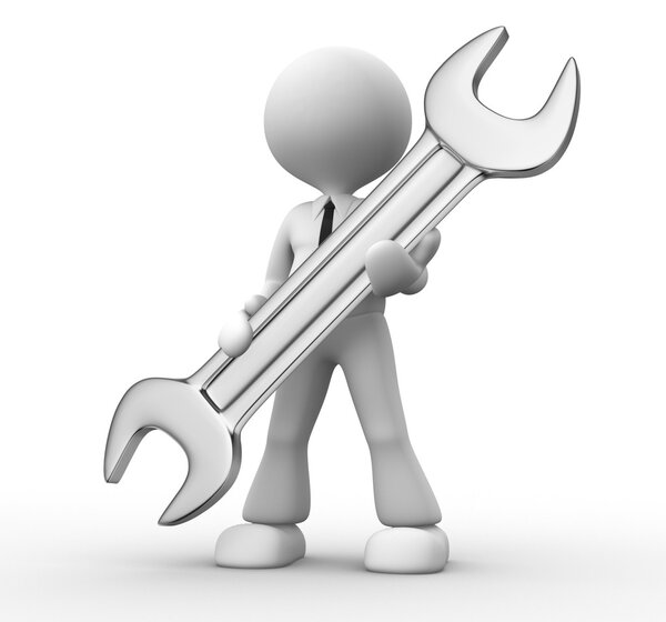 Третий человек с гаечным ключом в руках
