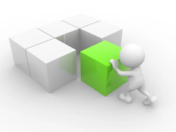 Person working with cubes — Stock Photo, Image