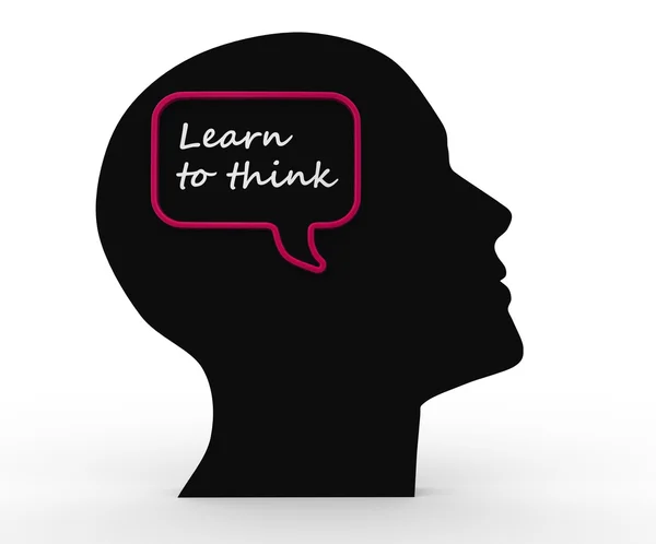 Lidská hlava a text naučit myslet — Stock fotografie