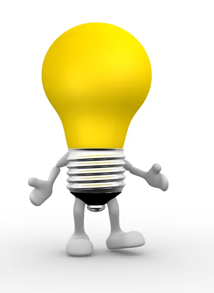 Lightbulb with hands and legs — Stock Photo, Image