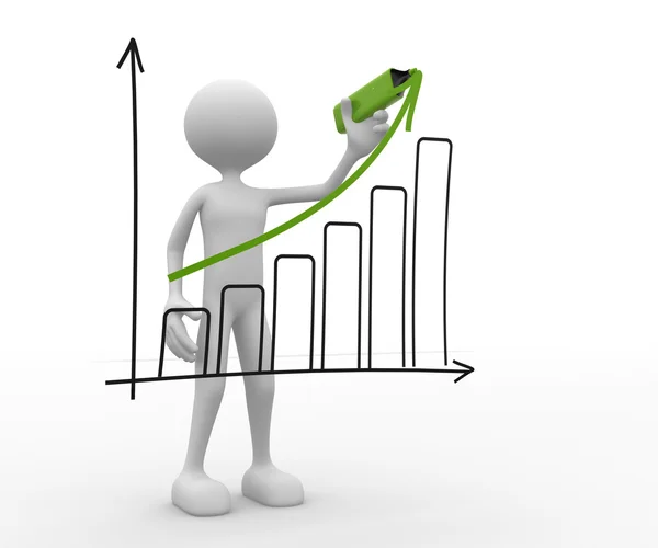 Person doing presentation graph chart — Stock Photo, Image