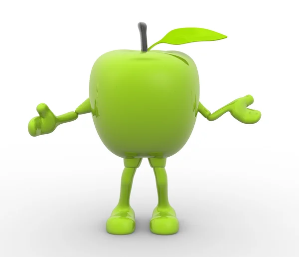 3d green apple — Stock Photo, Image