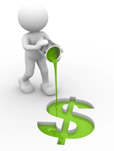 Man with a  dollar sign — Stock Photo, Image