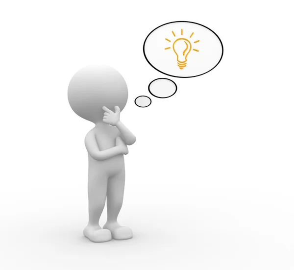 Kabarcık ve ampul ile kişi