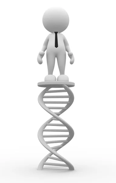 Person standing on DNA — Stock Photo, Image