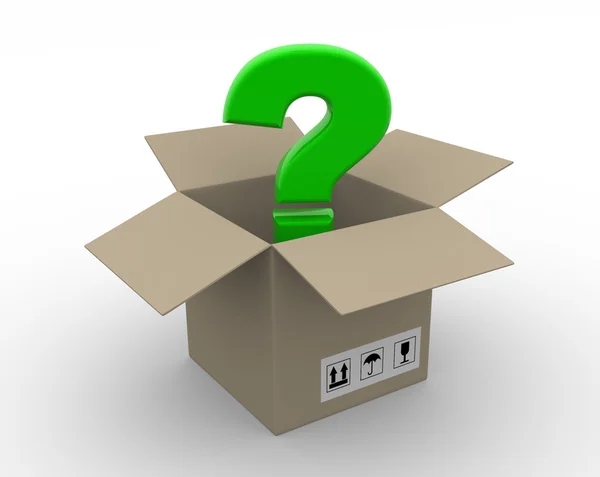 Question mark in a box — Stock Photo, Image