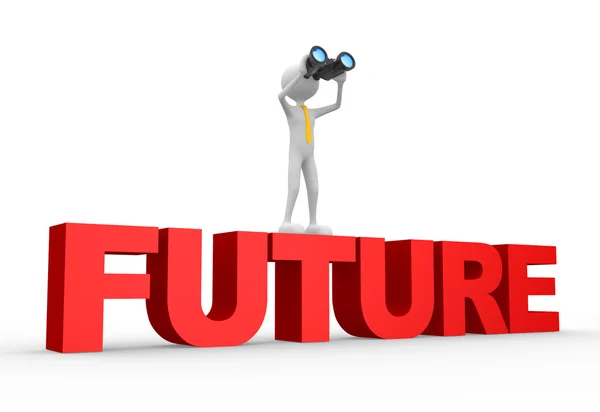 Kikare och ordet framtid — Stockfoto