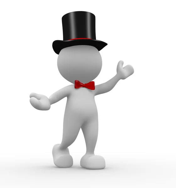 Gentleman with hat and a bow-tie. — Stock Photo, Image