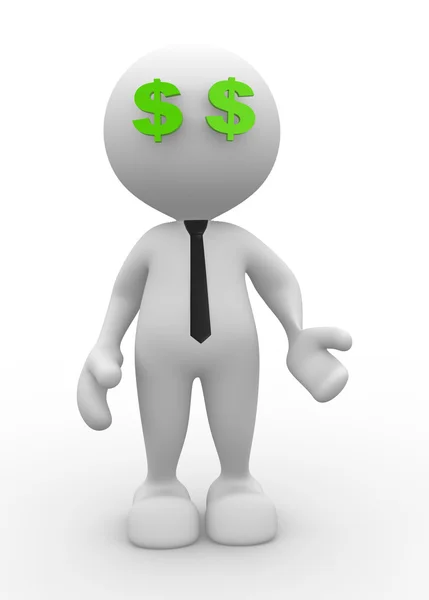 Man with a dollar signs — Stock Photo, Image