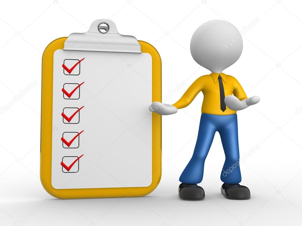 3d Man With Clipboard And Checklist Stock Photo By C Orlaimagen 62057765
