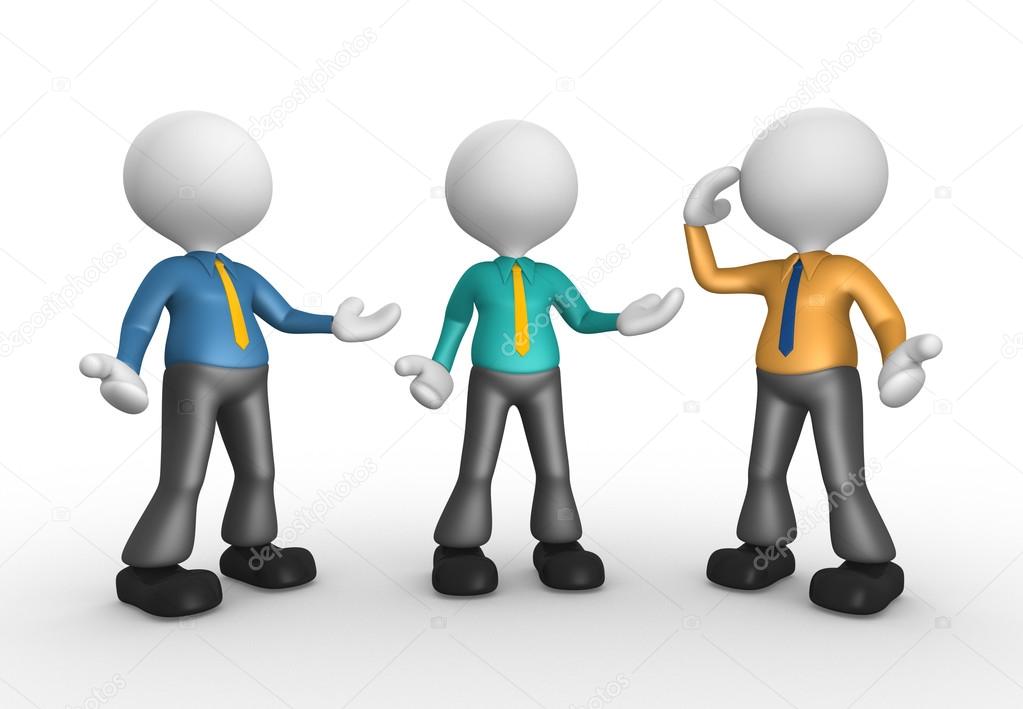 Three person talking Stock Photo by ©orlaimagen 62058045