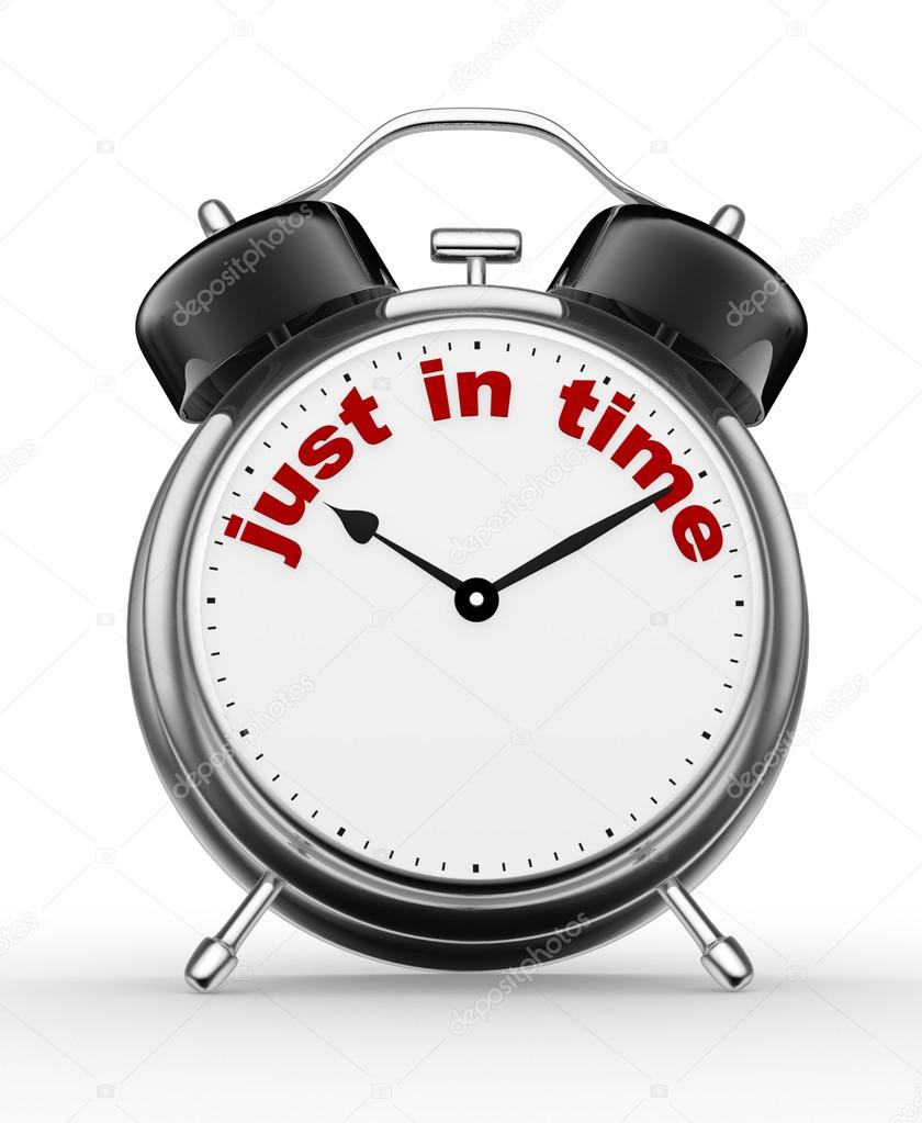 Alarm clock and sign just in time — Stock Photo © orlaimagen 62058175