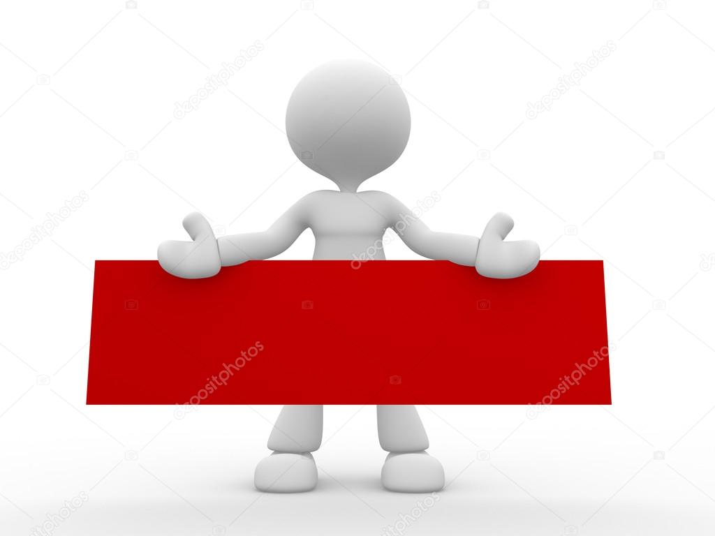 3d man with a blank board