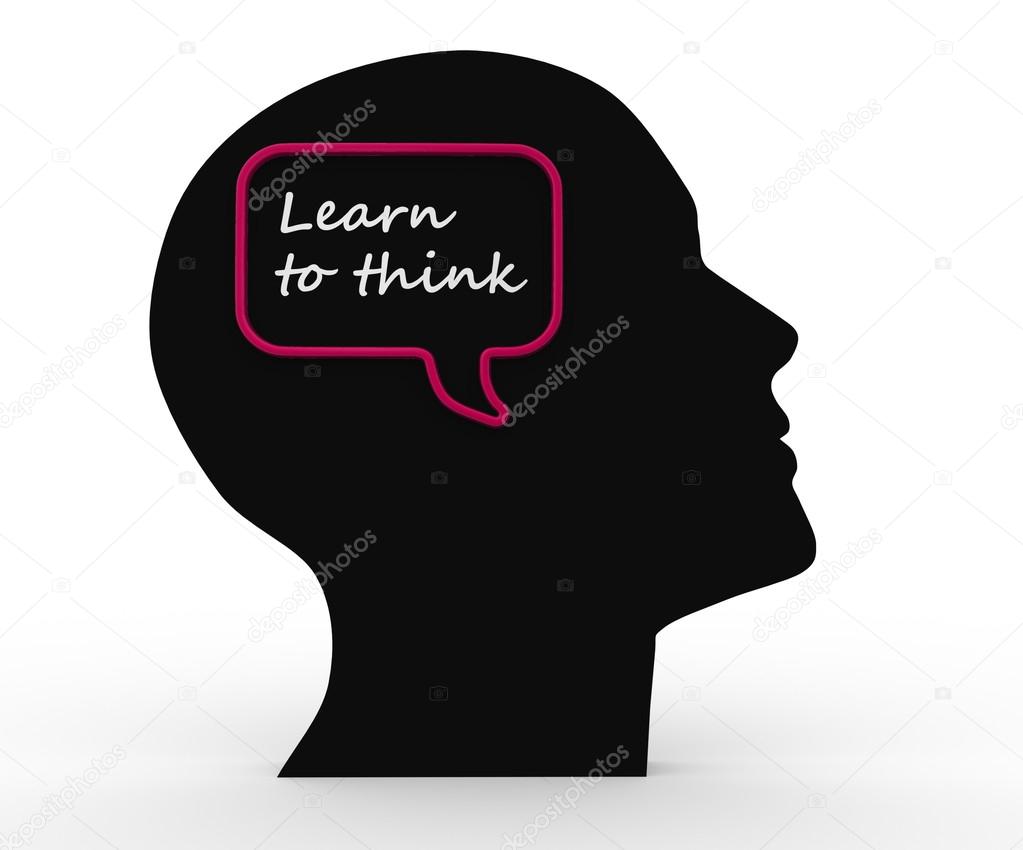 Human head and text  Learn to think