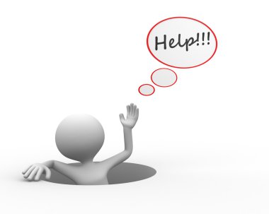 Yardım için bağıran kişi