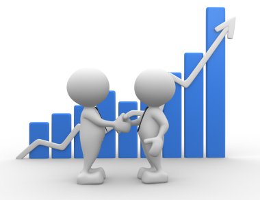 Erkekler grafik büyüyen ile el sallamak